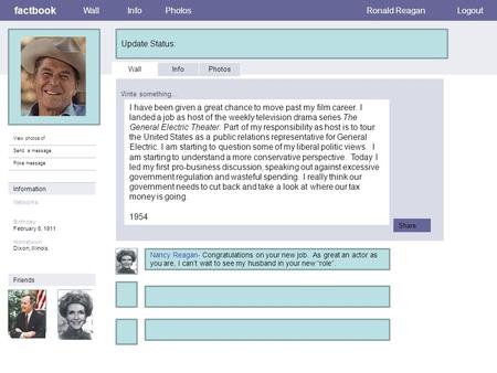 Factbook WallInfoPhotosLogout View photos of Send a message Poke message Wall InfoPhotos I have been given a great chance to move past my film career.