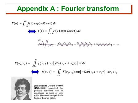 Appendix A : Fourier transform