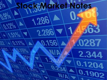 Stock Market Notes.  Definition: Part ownership in a business › If the business is successful, you make money › If not, you lose money  How much stock.