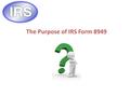 The Purpose of IRS Form 8949. Anytime you sell or exchange capital assets, such as stocks, land and artworks, you must report the transaction on your.