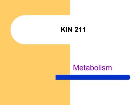 KIN 211 Metabolism. The sum total of all chemical reactions that go on in the living cells. Energy Metabolism-the reactions by which the body obtains.