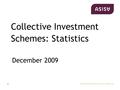 1 Collective Investment Schemes: Statistics December 2009.