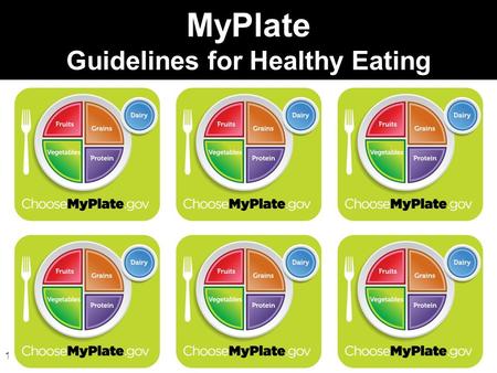 1 MyPlate Guidelines for Healthy Eating. 2 The Old MyPyramid is now …