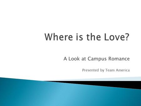 A Look at Campus Romance Presented by Team America.