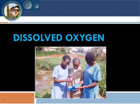 GLOBE Trainer Certification Program Adapted from 1 DISSOLVED OXYGEN.