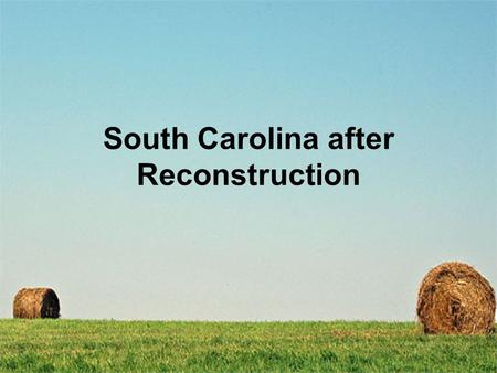 South Carolina after Reconstruction. Wade Hampton member of the Democratic Party elected SC governor in 1876 former Confederate general one of the richest.