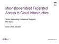 Moonshot-enabled Federated Access to Cloud Infrastructure Terena Networking Conference, Reykjavik. May 2012 David Orrell, Eduserv.