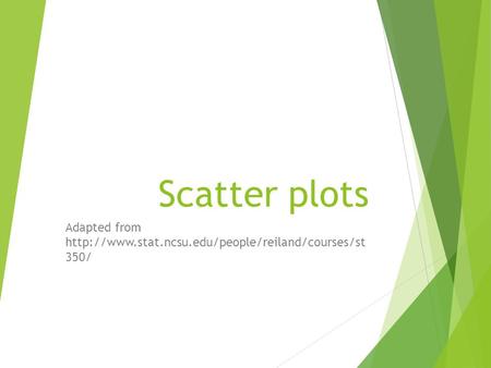 Scatter plots Adapted from  350/