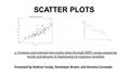 SCATTER PLOTS. Presented by Andrew Crosby, Dominique Brown, and Veronica Coronado a. Compare and contrast two scatter plots through DOFS, using comparing.