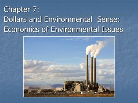 Overview Overview of Environmental Economics