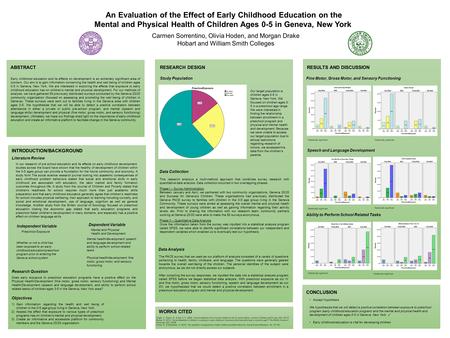 An Evaluation of the Effect of Early Childhood Education on the Mental and Physical Health of Children Ages 0-5 in Geneva, New York ABSTRACTRESULTS AND.