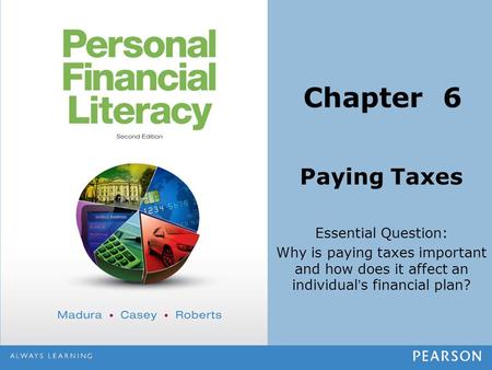 Paying Taxes Essential Question: Why is paying taxes important and how does it affect an individual’s financial plan? Chapter 6.