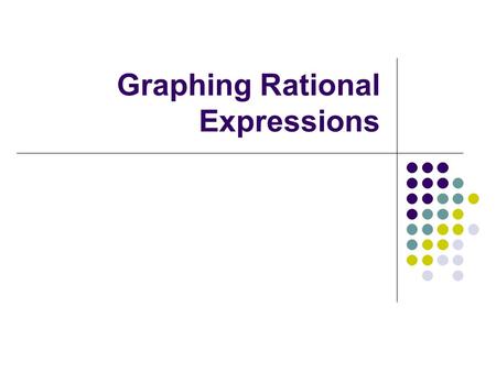 Graphing Rational Expressions. Find the domain: Graph it: