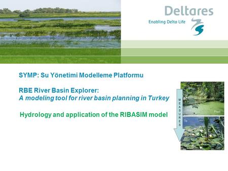 Hydrology and application of the RIBASIM model SYMP: Su Yönetimi Modelleme Platformu RBE River Basin Explorer: A modeling tool for river basin planning.