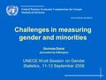 United Nations Economic Commission for Europe Statistical Division Challenges in measuring gender and minorities Govinda Dahal (presented by E.Bisogno)