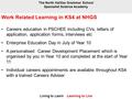 Work Related Learning in KS4 at NHGS Careers education in PSCHEE including CVs, letters of application, application forms, interviews etc Enterprise Education.