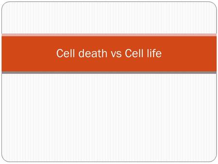 Cell death vs Cell life. Characteristic morphologic features of apoptosis Extr signal Intr signal nucleus DNA fragmentation (formation of nucleosomal.