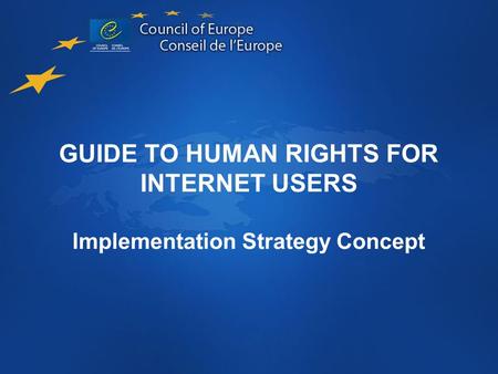 GUIDE TO HUMAN RIGHTS FOR INTERNET USERS Implementation Strategy Concept.