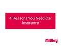 4 Reasons You Need Car Insurance. Whether you think you’re the best driver in the world, or you teach road rules for a living, you are not exempt from.