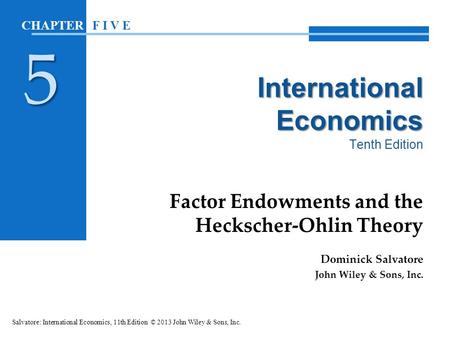 International Economics Tenth Edition