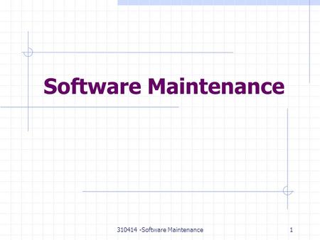 310414 -Software Maintenance1 Software Maintenance.