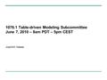 1076.1 Table-driven Modeling Subcommittee June 7, 2010 – 8am PDT – 5pm CEST Joachim Haase.