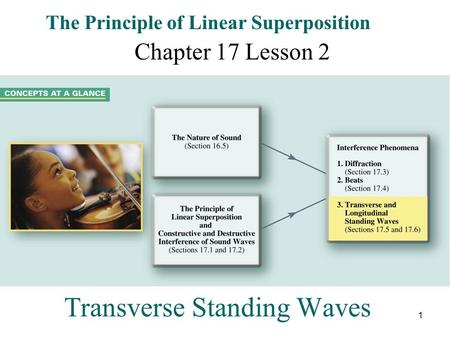 1 Transverse Standing Waves The Principle of Linear Superposition Chapter 17 Lesson 2.