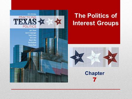 The Politics of Interest Groups Chapter 7. Learning Objectives 7.1 Explain what interest groups are, why they form, and what their essential characteristics.