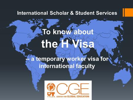 To know about the H Visa -- a temporary worker visa for international faculty International Scholar & Student Services.