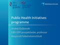 Public Health Initiatives programme Andrej Grjibovski EØS-DPP prosjektleder, professor Nasjonalt folkehelseinstitutt.