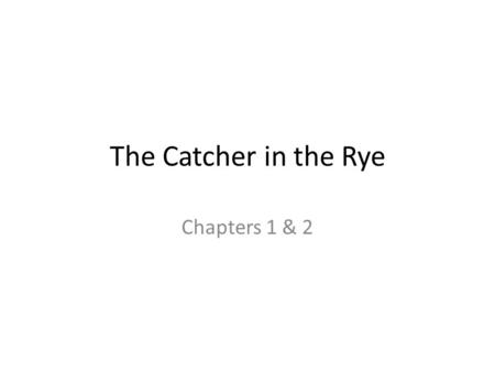 The Catcher in the Rye Chapters 1 & 2. Group 1 What bothers Holden so much about D.B. working in Hollywood as a screenwriter?