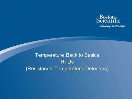 Temperature Back to Basics RTDs (Resistance Temperature Detectors)