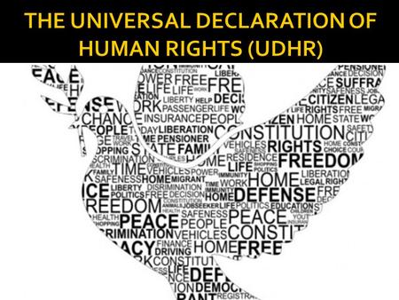 THE UNIVERSAL DECLARATION OF HUMAN RIGHTS (UDHR)