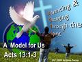 A Model for Us Acts 13:1-3. Two Big Questions for our Churches (1) What is its purpose? What is the church suppose to be like? What is our part in what.