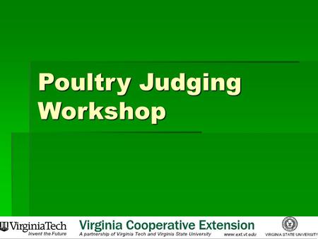 Poultry Judging Workshop