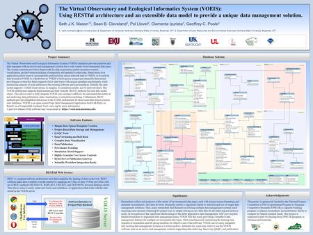 The Virtual Observatory and Ecological Informatics System (VOEIS): Using RESTful architecture and an extensible data model to provide a unique data management.