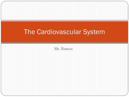 Mr. Ramos The Cardiovascular System. Before We Get Started… Levels of Organization.