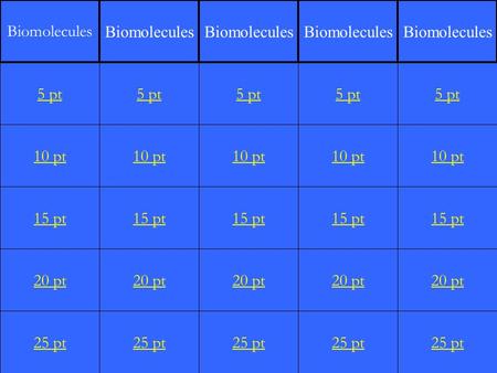 1 10 pt 15 pt 20 pt 25 pt 5 pt 10 pt 15 pt 20 pt 25 pt 5 pt 10 pt 15 pt 20 pt 25 pt 5 pt 10 pt 15 pt 20 pt 25 pt 5 pt 10 pt 15 pt 20 pt 25 pt 5 pt Biomolecules.