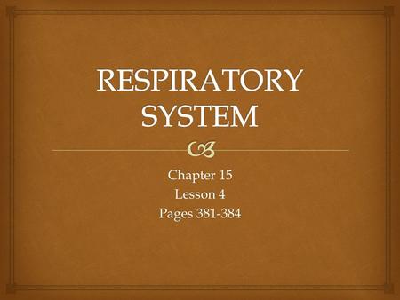 Chapter 15 Lesson 4 Pages 381-384.   10.1.9 Analyze the interdependence existing among the body system. Pennsylvania State standard.