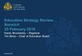 Education Strategy Review Norwich 25 February 2016 Karen Brocklesby – Registrar Tim Birse – Chair of Education Board February 2016.