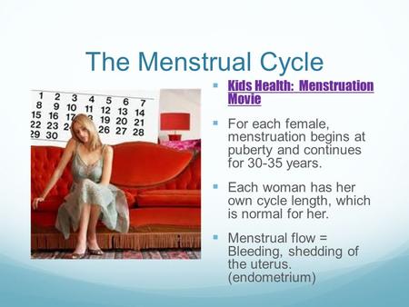 The Menstrual Cycle Kids Health: Menstruation Movie