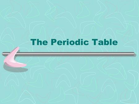 The Periodic Table. Periodic Table Table of elements, arranged by atomic number that shows the patterns in their properties.