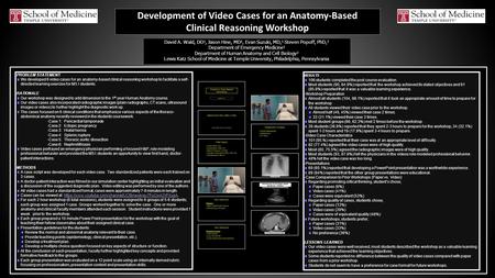 Development of Video Cases for an Anatomy-Based Clinical Reasoning Workshop 3.9% 23.5% 2.4% 14.6% PROBLEM STATEMENT We developed 6 video cases for an anatomy-based.