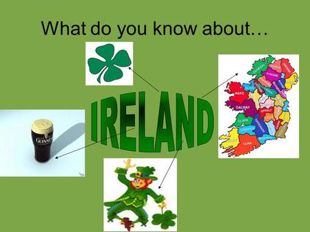 What do you know about…. IRELAND The green part represents the roman catholic community. The orange part represents the protestant community. The white.