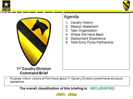 1st Cavalry Division Command Brief