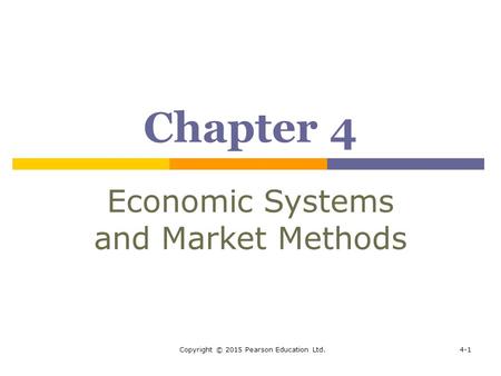 Economic Systems and Market Methods