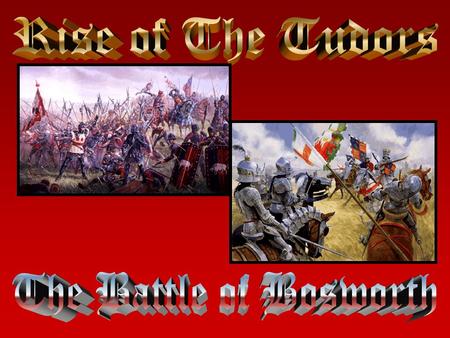 In 1485 there was a huge battle between two armies in a field at Bosworth, near Leicester. On its flags one army showed the White Boar and White Rose.