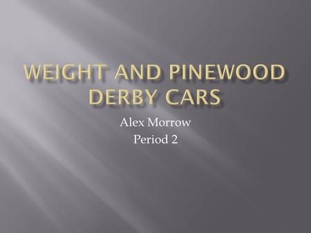 Alex Morrow Period 2.  Introduction/Background  Research  Process  Results.