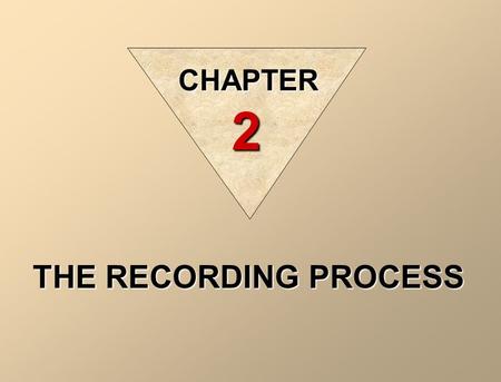 THE RECORDING PROCESS CHAPTER 2. THE ACCOUNT An account is an individual accounting record of increases and decreases in a specific asset, liability,