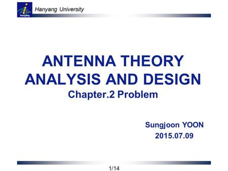 ANTENNA THEORY ANALYSIS AND DESIGN Chapter.2 Problem